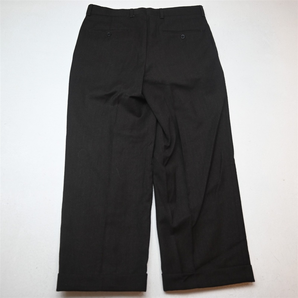 Vtg Mens 31x26 Brown Wool Cashmere Flannel Flat Front Cuffed Dress Mens Pants - Picture 9 of 9